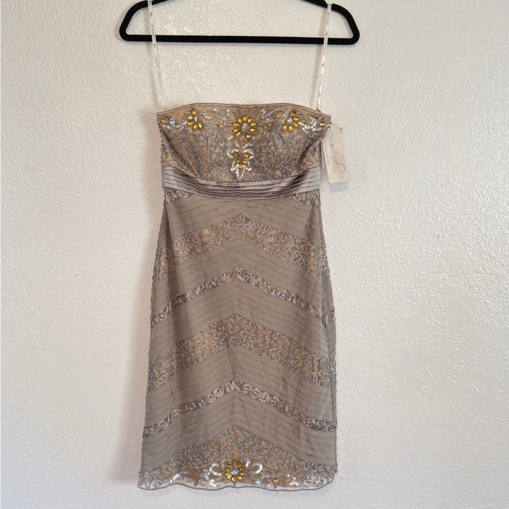 New vintage y2k Sue Wong Strapless wedding guest embellished Dress - Picture 5 of 14